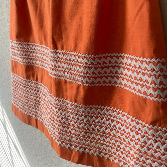 Creamsicle Dreamsicle Mini Skirt w Back Pocket & Rick Rack Trim 60s/70s - Picture 2 of 8